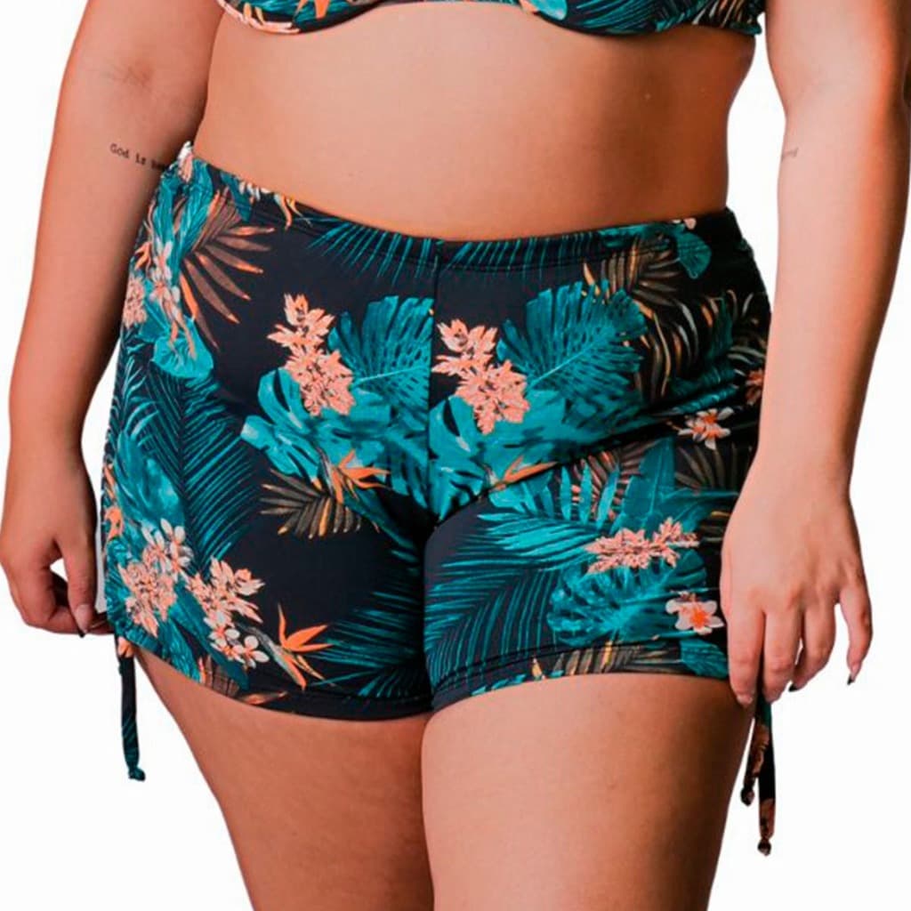 Short Biquíni Plus Size Via Tropical Forrado Proteção Uv50