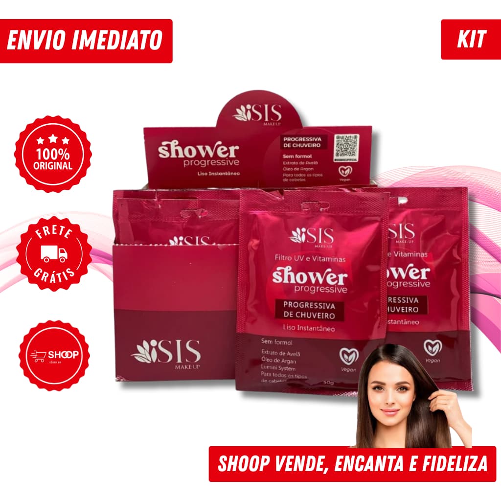 Progressiva de Chuveiro Liso Instantâneo Isis Make-up - Sachê - 50g Sem Formol + Óleo de Argan