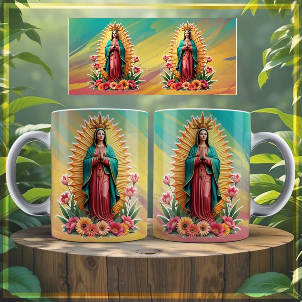 Caneca Decorada Guadalupe Inspiração e Esperança no Seu Lar