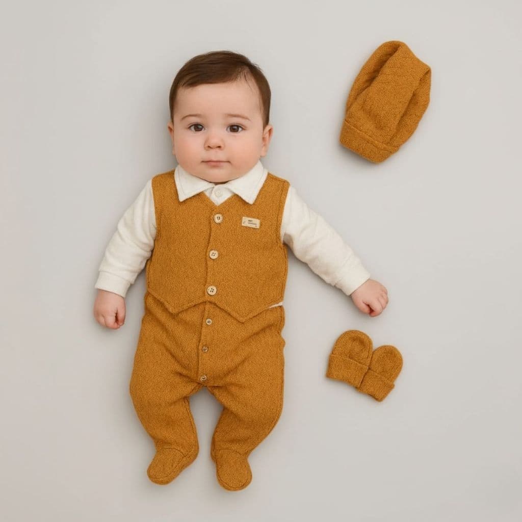 Saída Maternidade Menino Tricot 5 peças roupa bebê