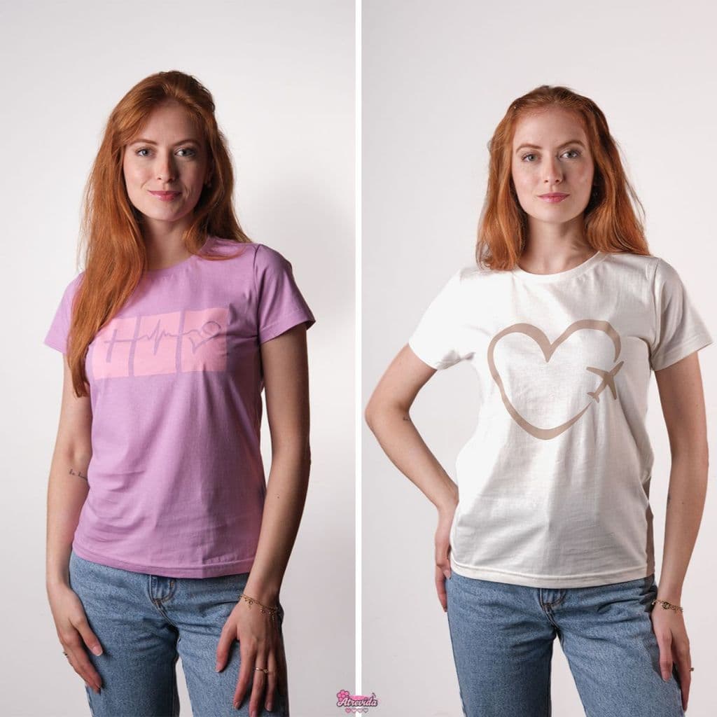 Kit 2 Baby Look 100% Algodão Fio 30.1 Blusa Feminina Básica