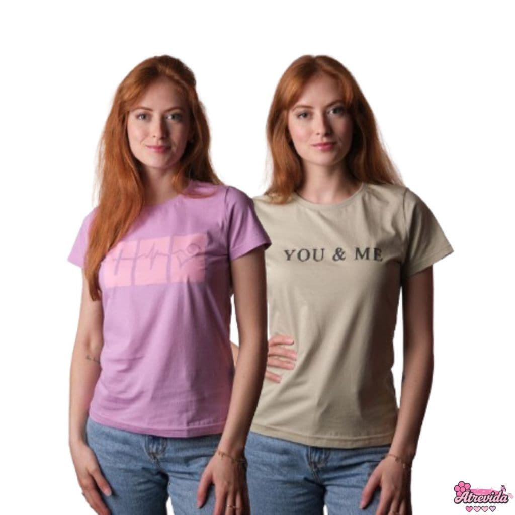 Kit 2 T-Shirt Feminina Estampada Camiseta 100% Algodão Envio Imediato Estampas Sortidas
