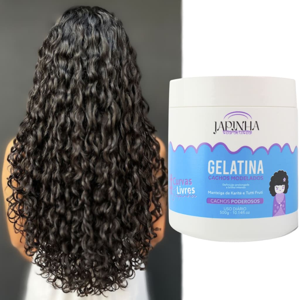 Gelatina Cachos Modelados Japinha 500g | Manteiga de Karité + Tutti Fruti 💙