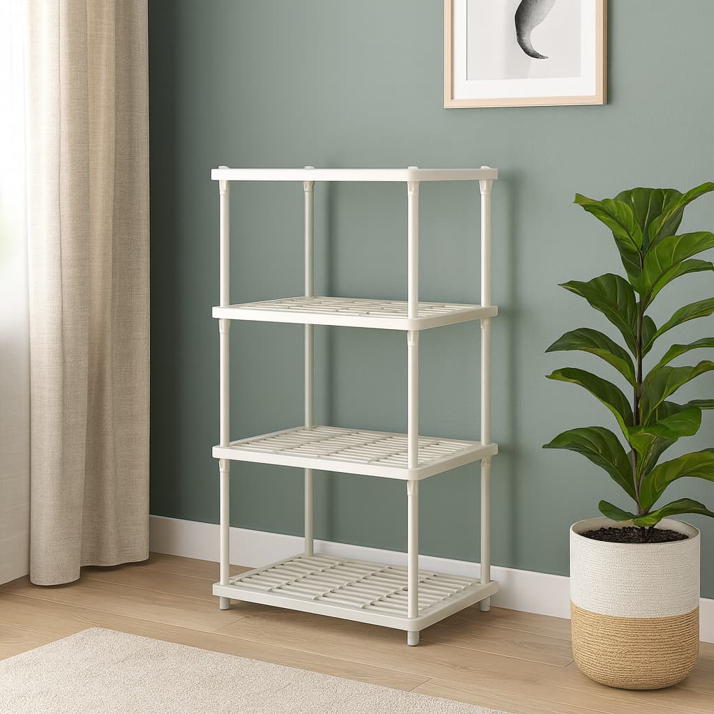 Estante Organizadora Multiuso 4 Prateleiras Sala Quarto Banheiro Design Elegante Livros  Plantas