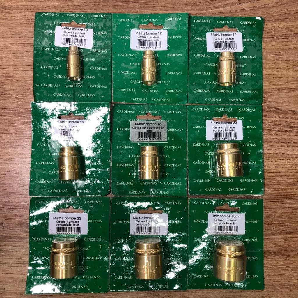 Matriz Cardenas Original para Cobrir Botões Bombe de Plástico, Alumínio e Bombe Furado - 10 ao 26