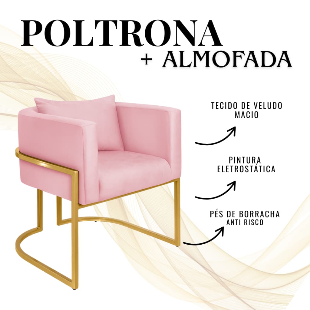 Cadeira para mesa de jantar cadeira estofada para salão tecido de veludo + almofada grátis