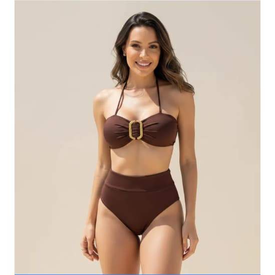 biquini Feminino hot pant bojo removível Forrado Biquíni cintura alta feminino cos alto bojo fio duplo