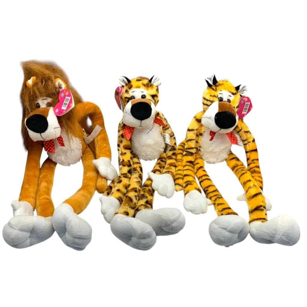 BICHINHO PELÚCIA  - Pelúcia Infantil Leão Tigre Onça Decoração Quarto Criança - 3 MODELOS