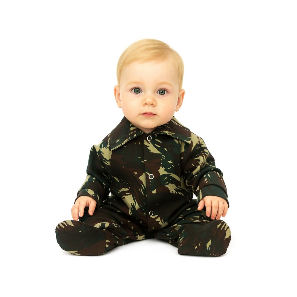 Macacão para Bebê Estampado Camuflado Unissex