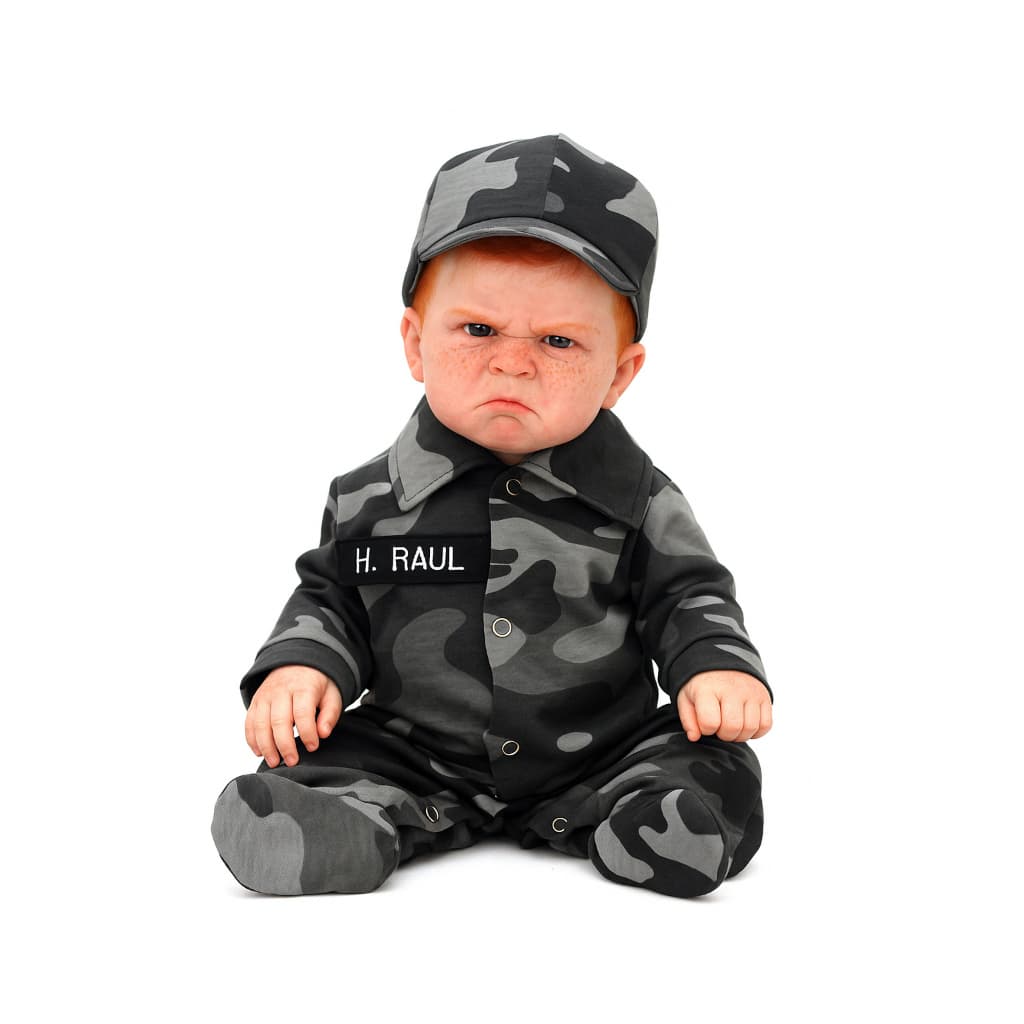 Macacão de Bebê Manga Longa Camuflado Personalizado com boné
