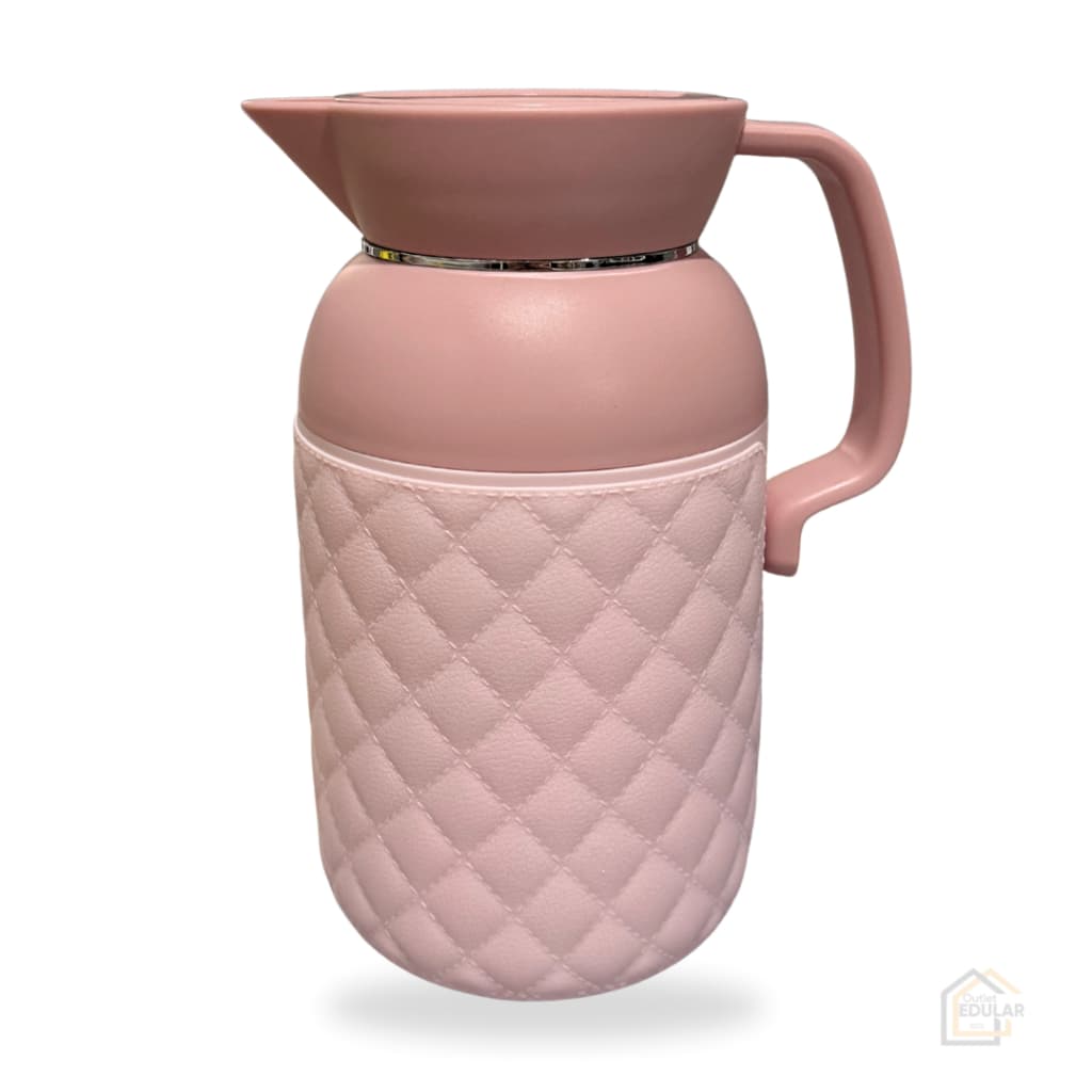 Garrafa Térmica Luxo Café Chá Agua 1 Litro Design Moderno Cor Rosa