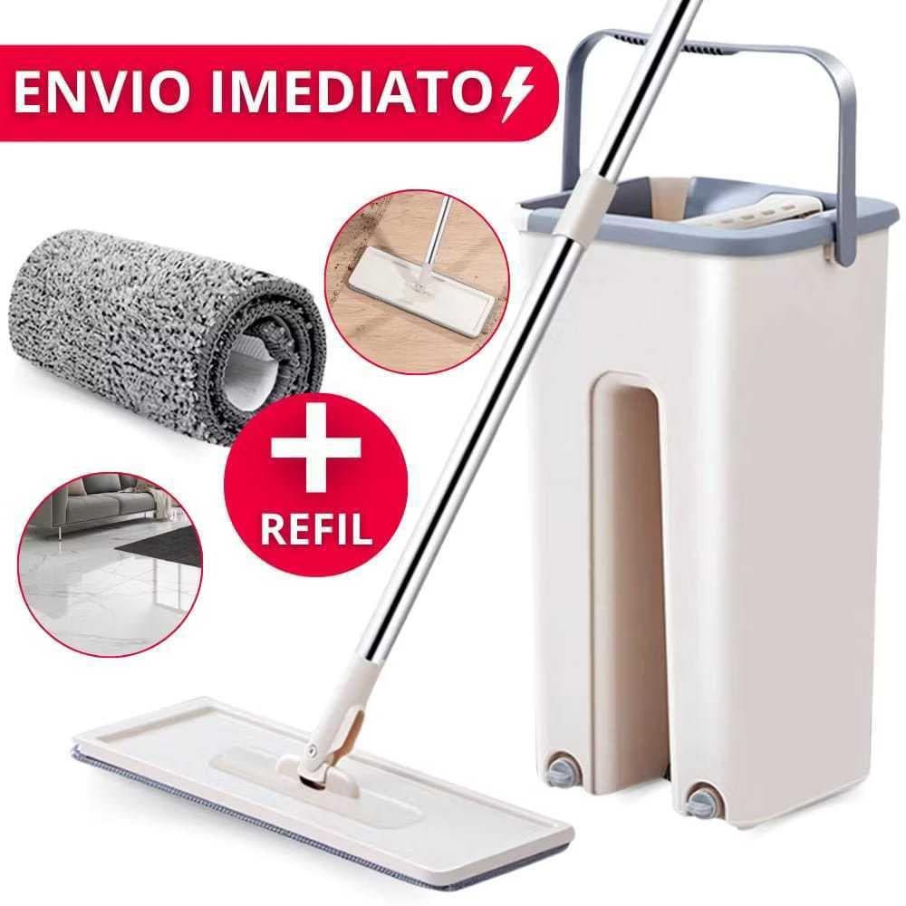 Mop Flat Lava e Seca com Refil Extra de Microfibra ORIGINAL
