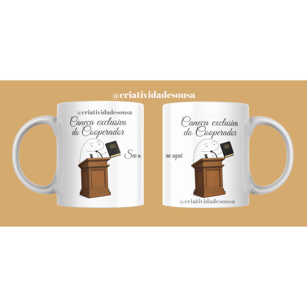 Caneca Cooperador Personalizada com Nome – Presente Evangélico Igreja