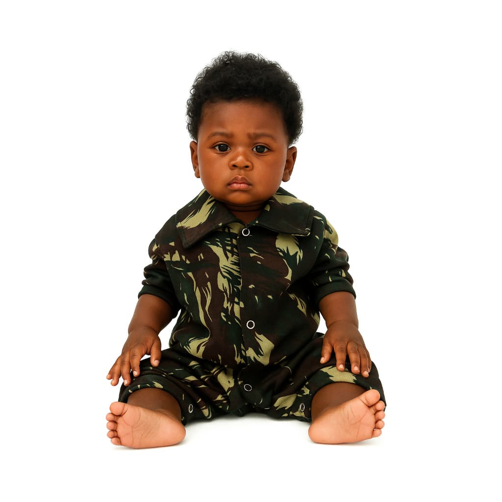 Macacão de Bebê Camuflado Curto Unissex