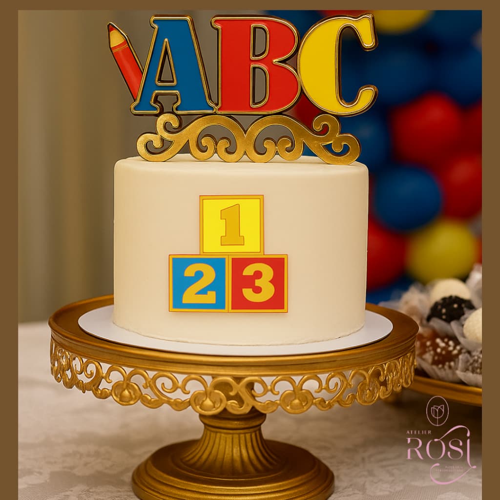 Topo de bolo Formatura ABC/ Decoração de festa / Envio imediato