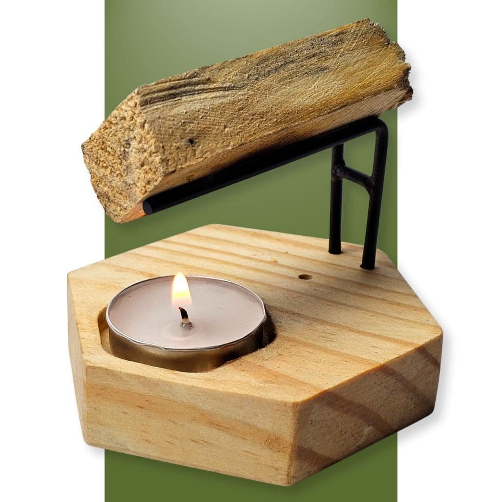Incensario Palo Santo 3V 25G Palo Hexa Suporte Defumador Pau Santo Porta Incenso Descarrego Limpeza
