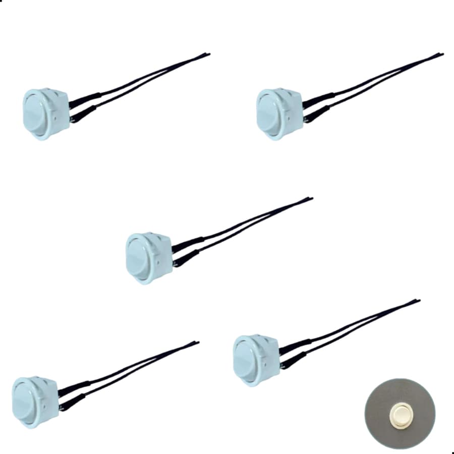 Kit 5 Interruptor Embutir Para Móveis Redondo Simples10a Bolinha Botão Branco Preto Cinza Marrom