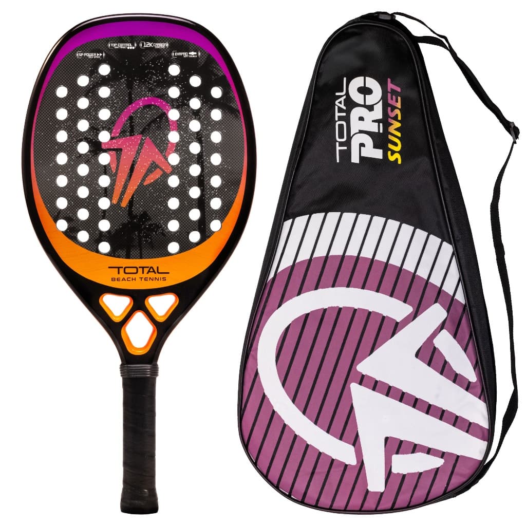 Raquete Beach Tennis Carbono 12k Total Pro Sunset 2025 + Capa