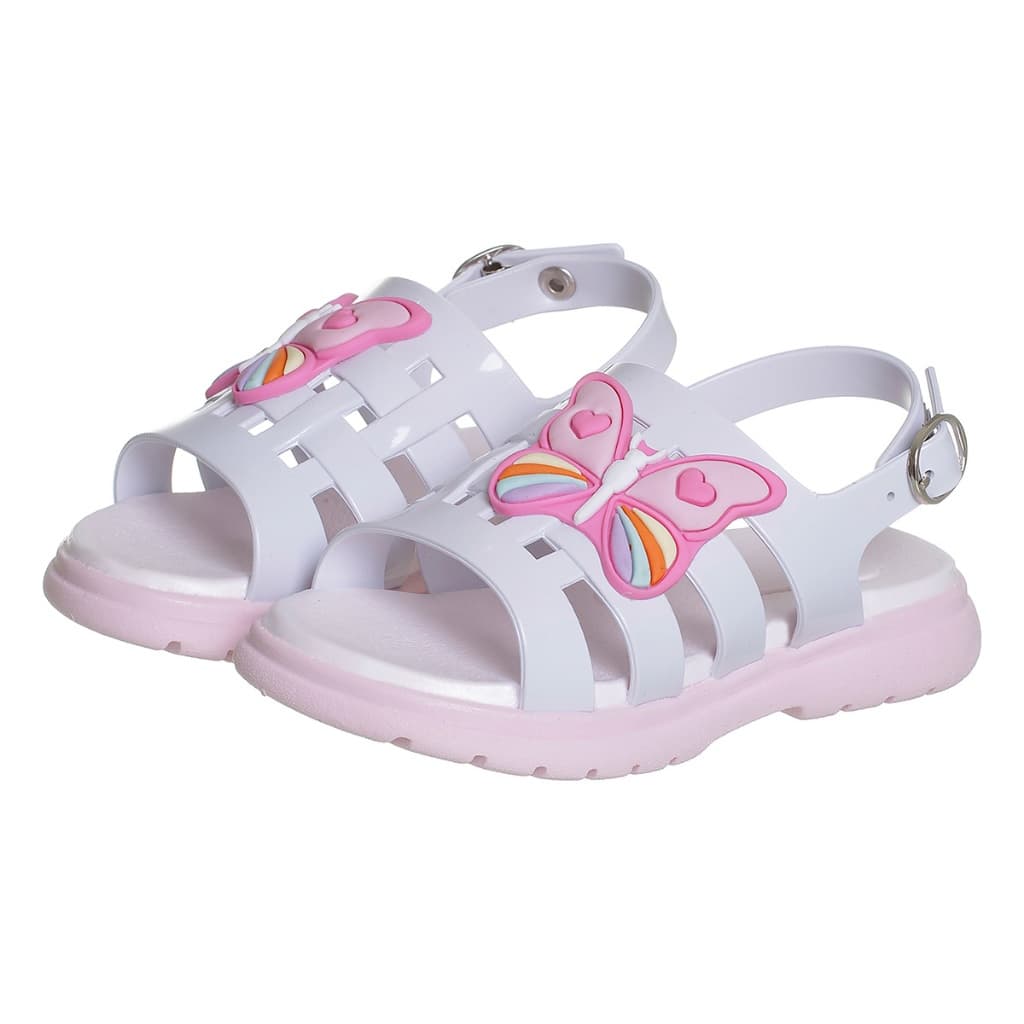 Sandalia de Borracha Infantil Menina Enfeite Borbeleta Valente