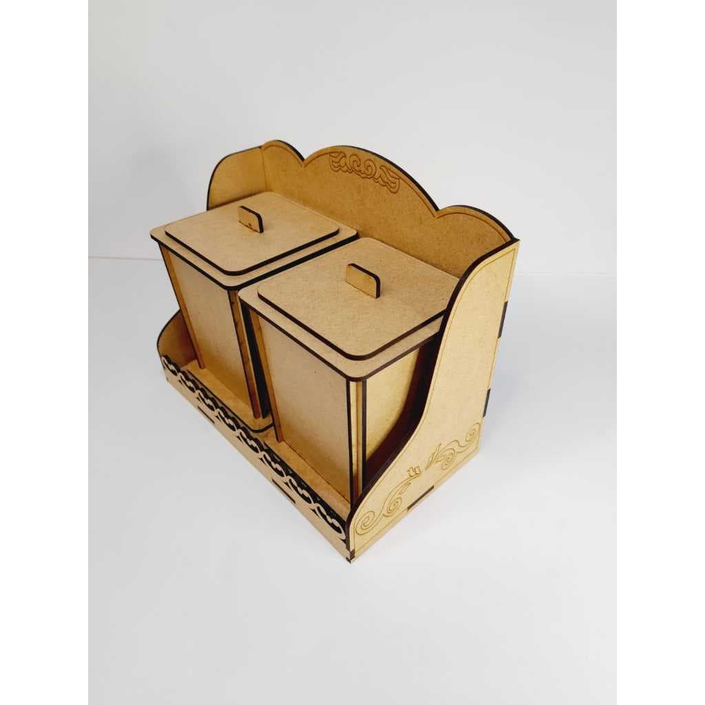 Porta temperos, e chás suporte mais 2 caixas cortado a laser em mdf cru 3mm
