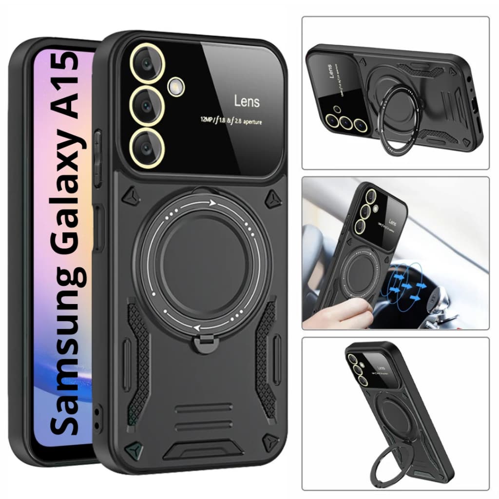 Capa Capinha Preta Com Proteção Nível Militar e Protetor de Câmera Para Samsung Galaxy A15