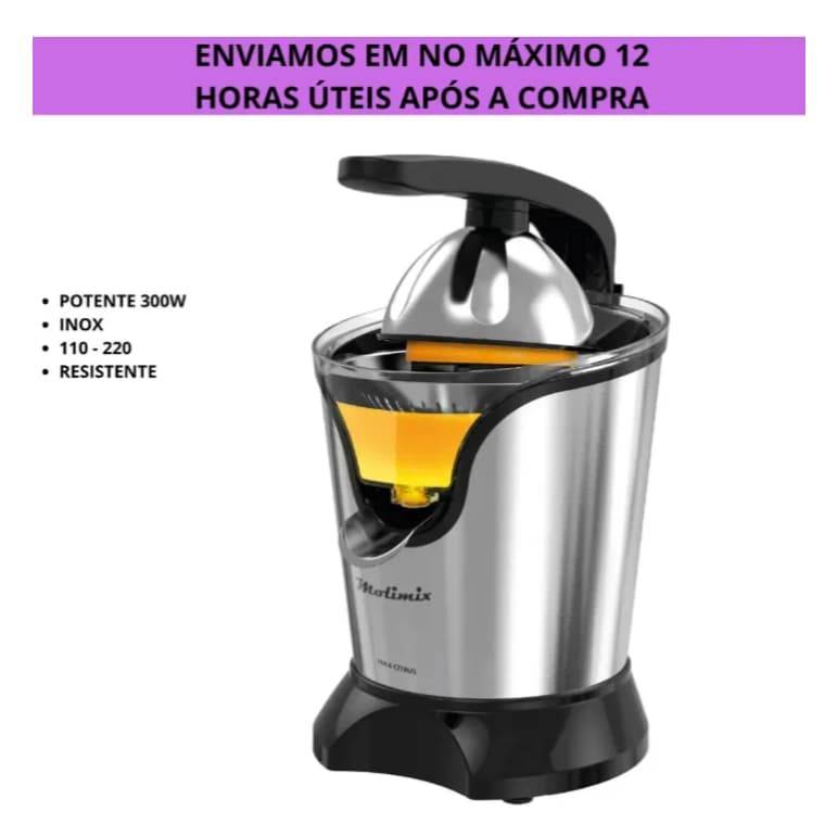 Espremedor De Suco Elétrico De Laranja Limão Molimix Max Citrus Mei-300