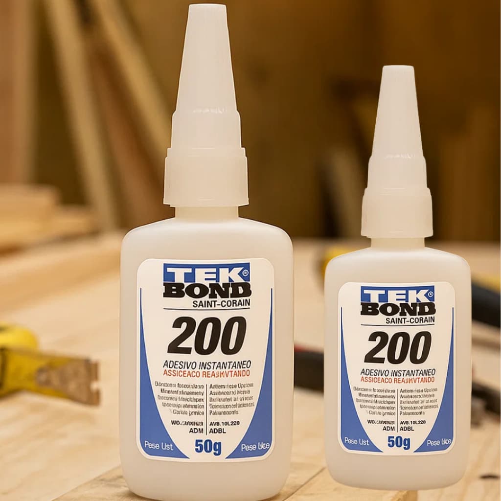 2 Pçs Cola Instantanea Tekbond 200 Frasco 20g Viscosa Alto Padrão e Resistente