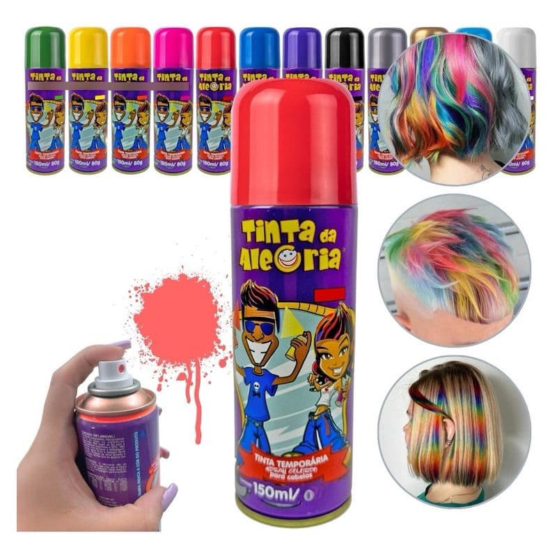 Spray Colorido Para Cabelos Lavável
