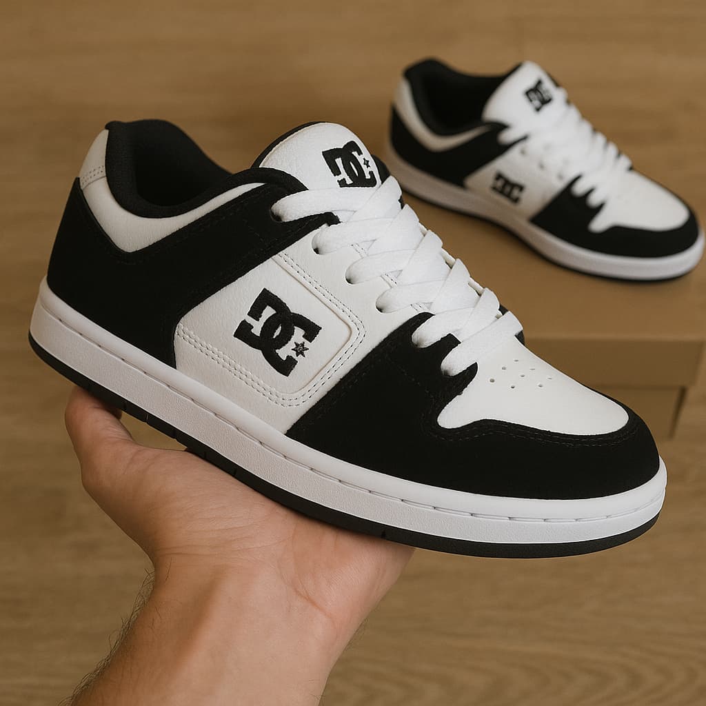Tênis DC Shoes Unissex Casual Clássico Preto e Branco 34 ao 43