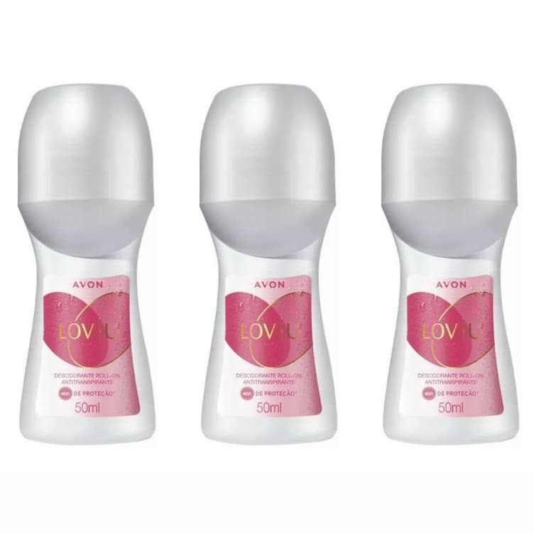 Roll on Lov|U Avon Kit com 3/5/9 unidades (50 ml cada)- PRODUTO ORIGINAL