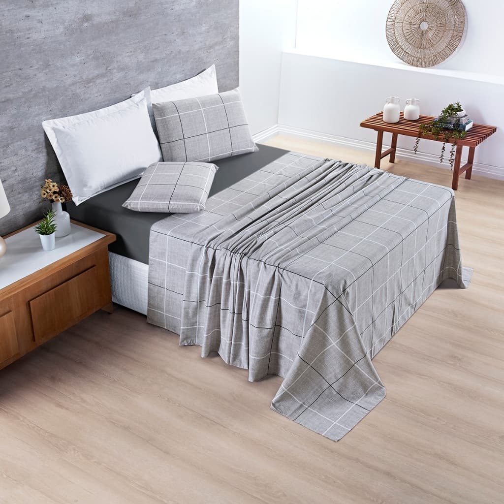 Jogo De Cama Lençol Estampado 200 Fios Avere Toque Suave Forro De Cama Macio