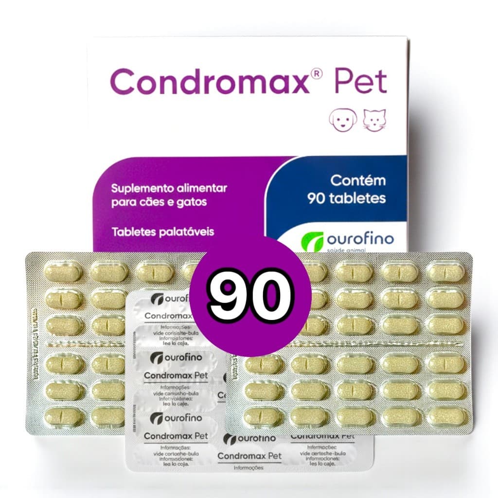 Condromax Pet Suplemento Articular P/ Cães E Gatos - 90 Comprimidos VENC OUT/26
