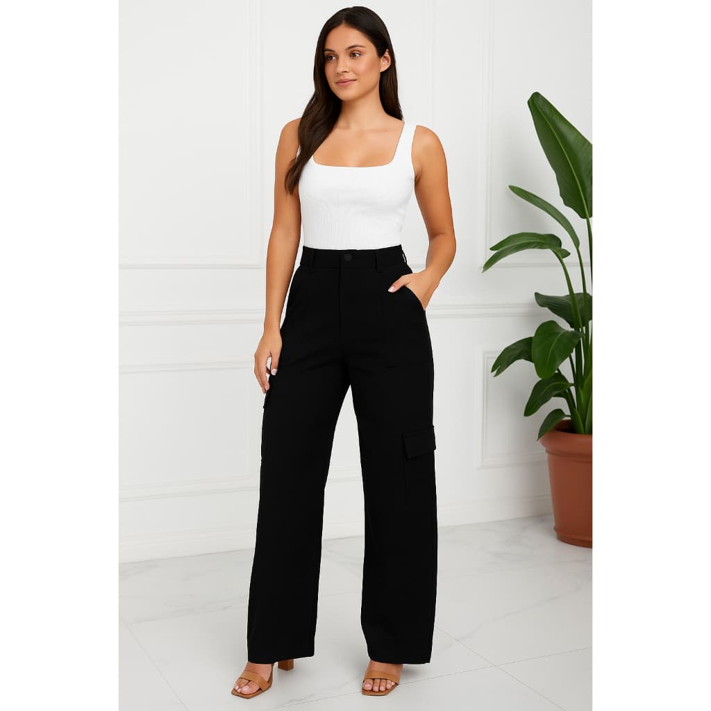 Calça Cargo com Botão e Bolso Estilo E Conforto