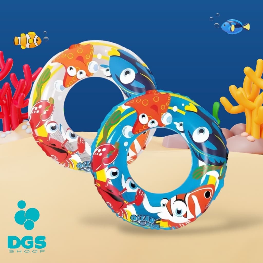 Funs Boia Circular Inflável Infantil Oceano Fun Piscina Crianças Vinil Resistente Piscina Praia Mar Temos Kit com 2 Duas