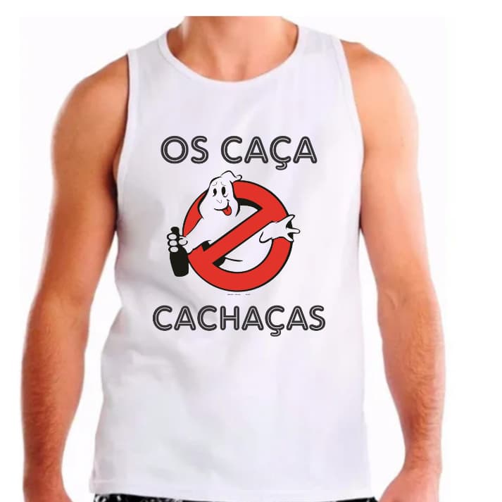 Regata masculina Carnaval Estampa Os Caças Cachaças Camisa 100% Poliéster