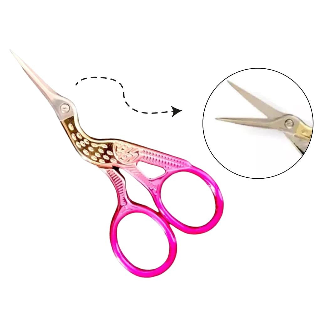 kit 2 pcs Tesoura Pássaro Para Bordar Crochê E Design Sobrancelhas