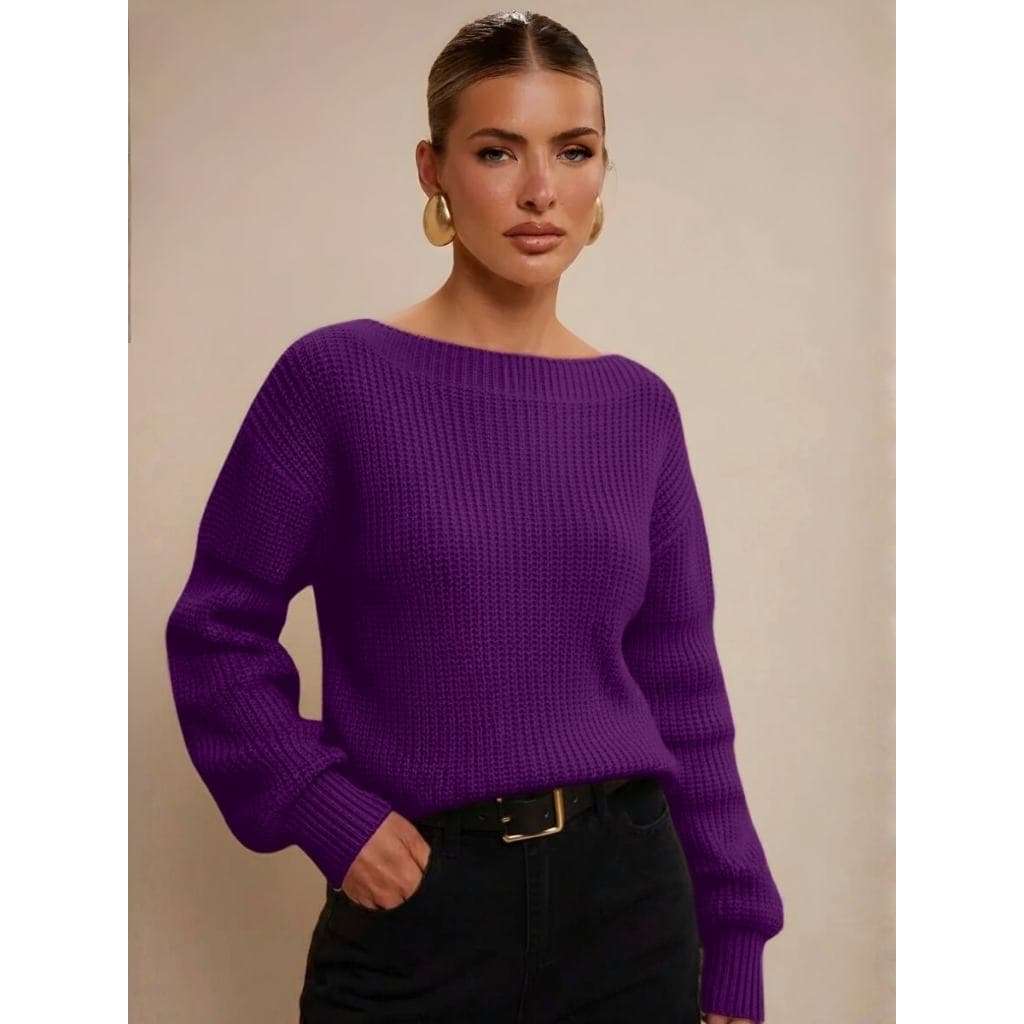 Blusa Feminina Tricot Detalhe na Manga Longa