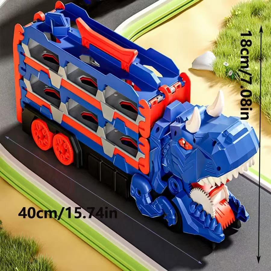 Caminhão Dinossauro Engolidor de Carrinhos - Acompanha um kit com 6 Carrinhos