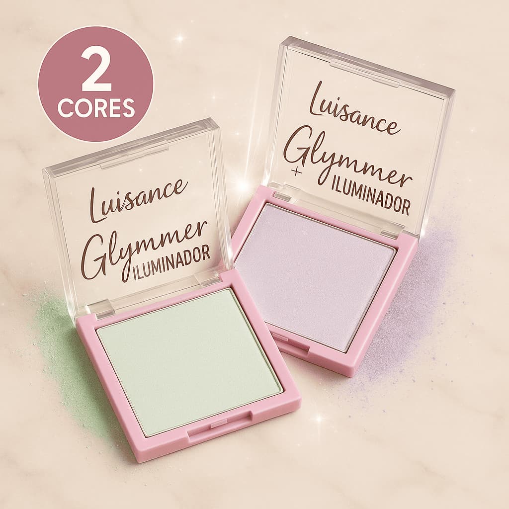 Luisance Glymmer Iluminador 💎 glow verde-prata, Lilas efeito radiante 10g