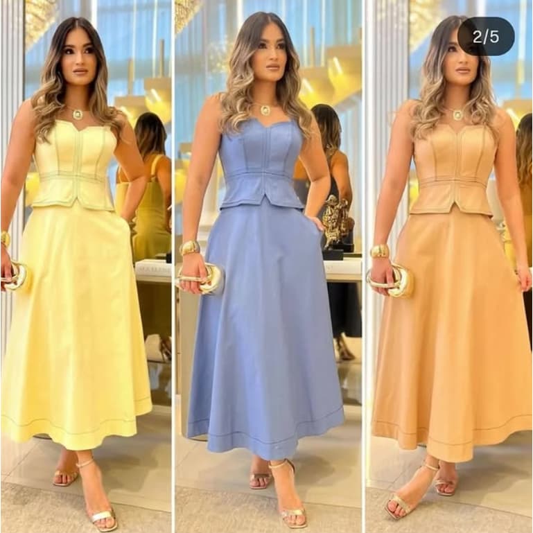 VESTIDO MIDI FEMENINO TECIDO SENS0RIAL MARRANT