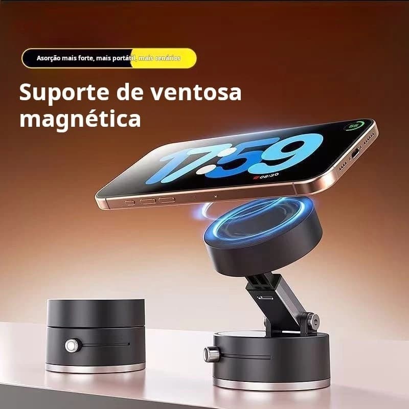 Novo Suporte Magnético para Celular com Ventosas - Sem Expansão e Dobragem Viscosa