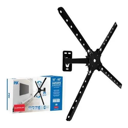 Suporte Tv E Monitores Bi-articulado 10 A 60 Preto Px-10