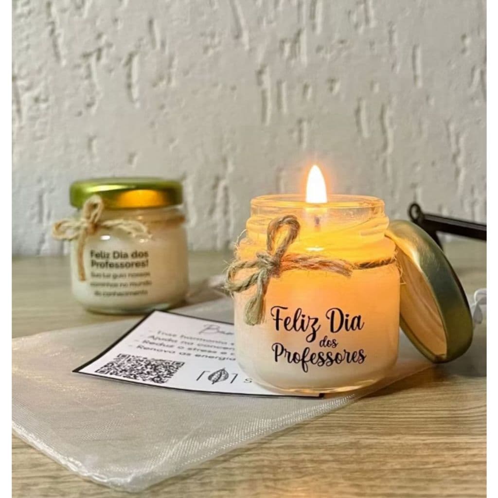 Kit 06 Mini Velas Aromáticas Perfumadas para Lembrancinha Dia dos Professores