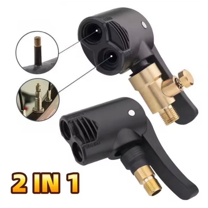 2-em-1 bomba de bicicleta bico mangueira adaptador bomba inflável moto ar chuck inflator válvula conector adaptador