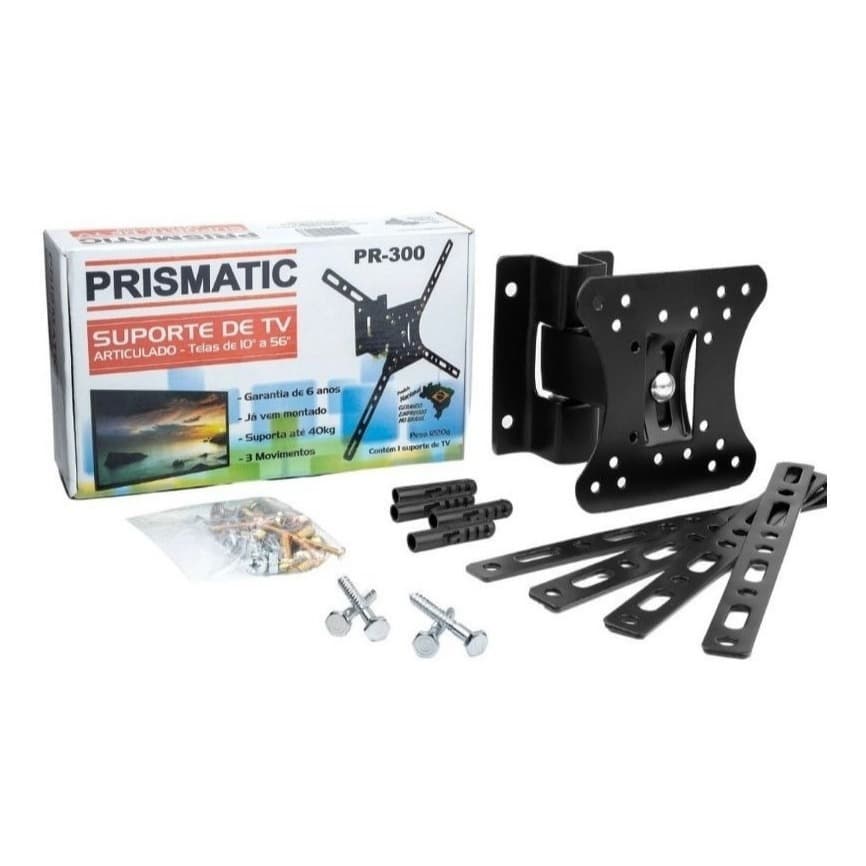 Suporte Articulado De Tv Regulavel E Inclinavel Prismatic PR-300 Preto