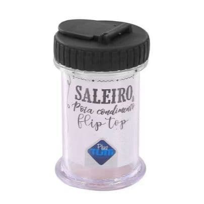 Saleiro Porta Sal Condimentos Flip Top Mesa Cozinha Restaurante Plástico