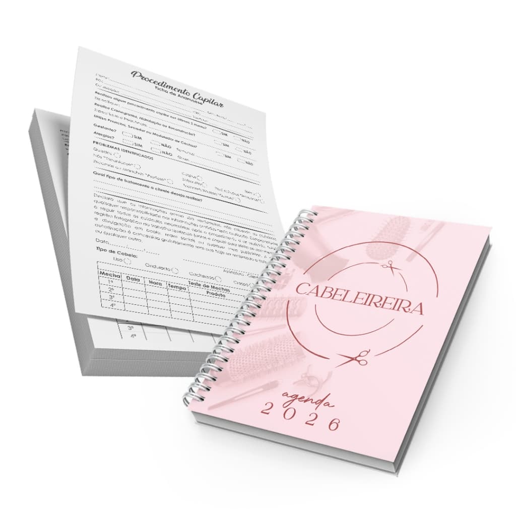 Kit Cabeleireira Agenda Profissional, Bloco Anamnese Capilar