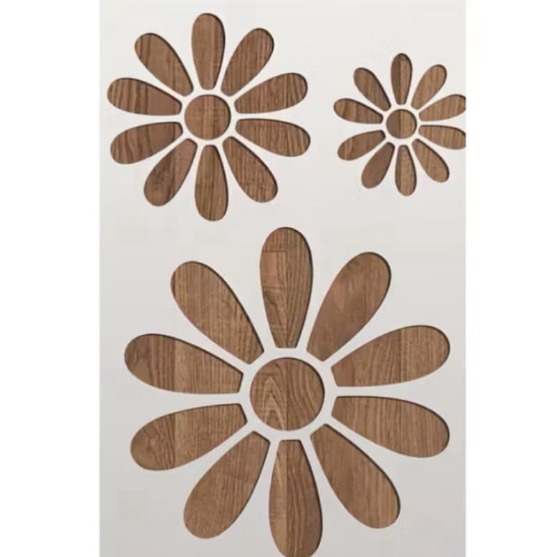 Stencil de Flor Margarida Tamanho 23 cm x 16 cm