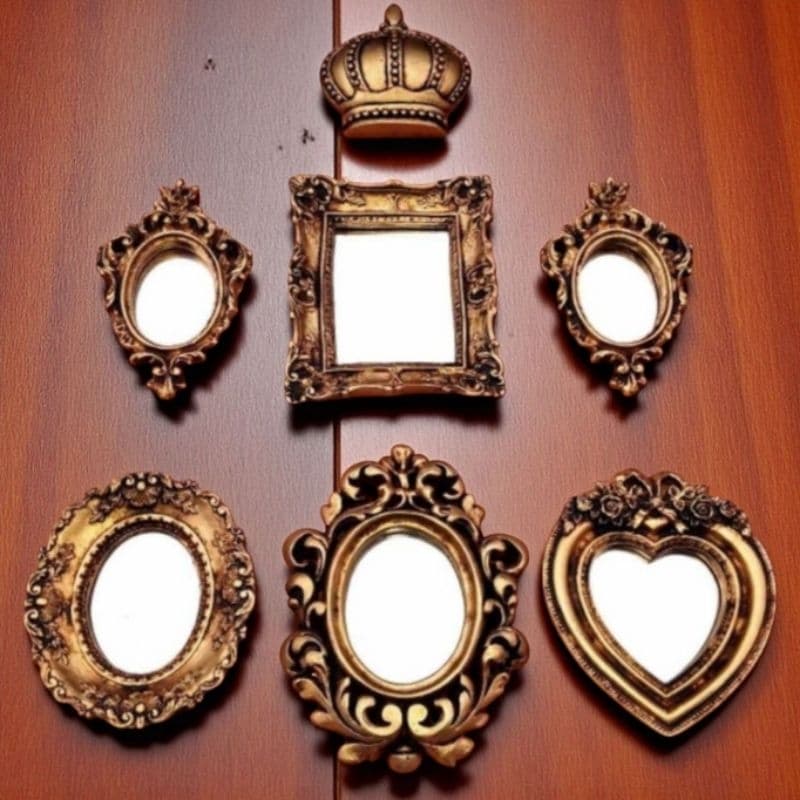 6 Espelhos Decorativos Coloridos, Conjunto para Decoração de Parede, disponível também em outras opções de cor