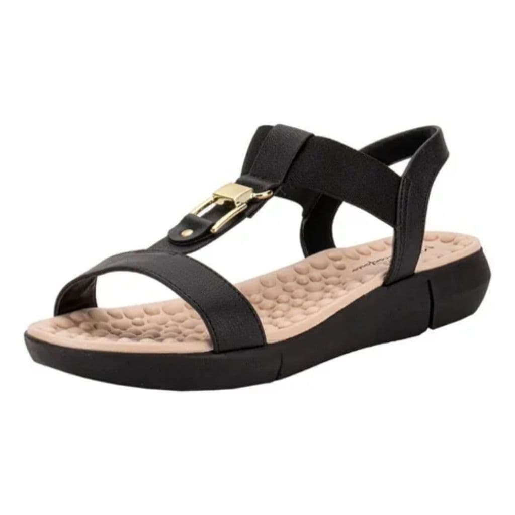 Sandália Papete Modare Ultraconforto Anabela Com Elástico E Pedraria Look Verão 2025